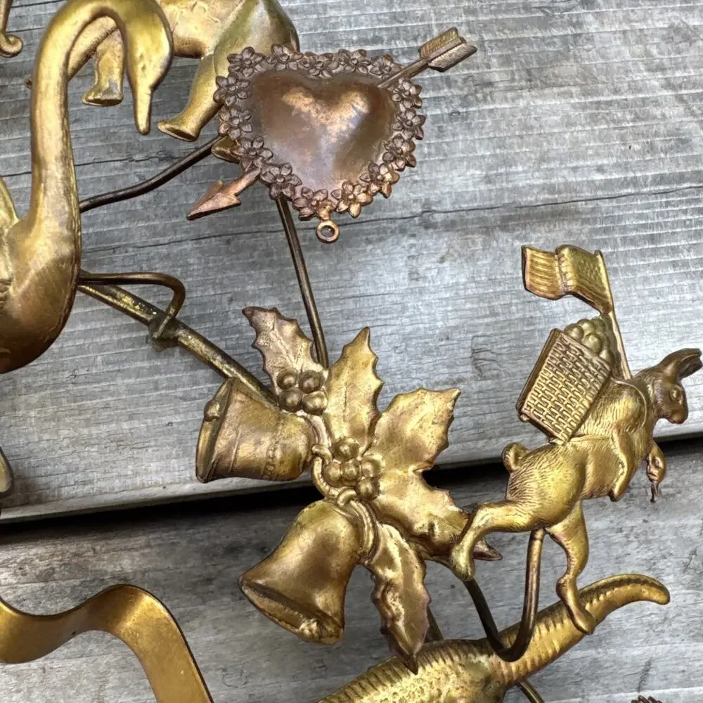 Antique Vtg Dresden Petite Choses Brass 11